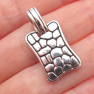 LINAJE 925 Sterling Silver Vintage Modernist Oxidized Charm Pendant