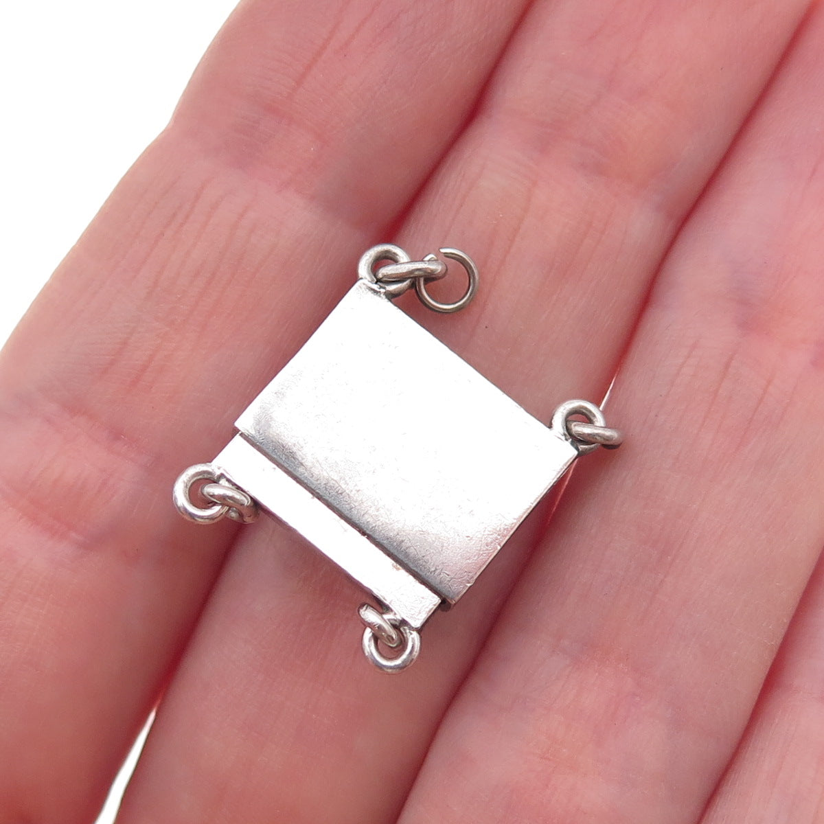 925 Sterling Silver Vintage Bracelet / Necklace Box Lock Clasp