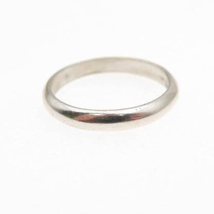 925 Sterling Silver Vintage Classic Wedding Oxidized Band Ring Size 4