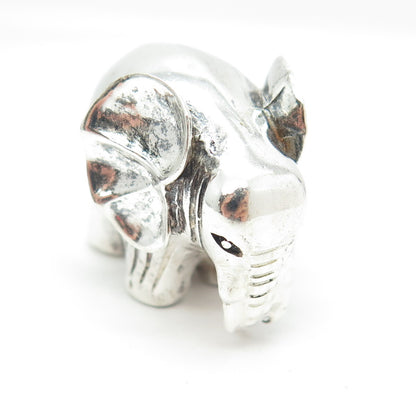 925 Sterling Silver Vintage Elephant For Good Luck Miniature / Figurine