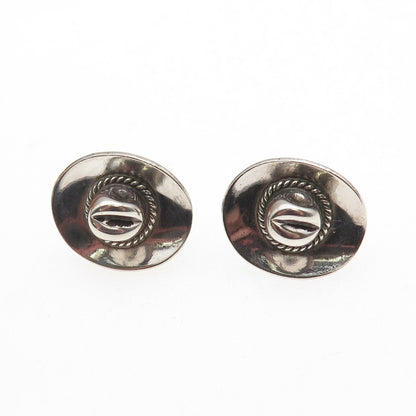 Old Pawn 925 Sterling Silver Vintage Southwestern Cowboy Hat Screw Back Earrings