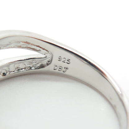 925 Sterling Silver Real Round-Cut Black Diamond Heart Ring Size 7.75