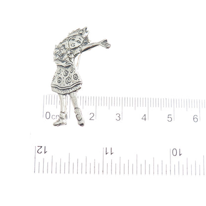 MARY ENGELBREIT 925 Sterling Silver Vintage Princess Modernist Pin Brooch