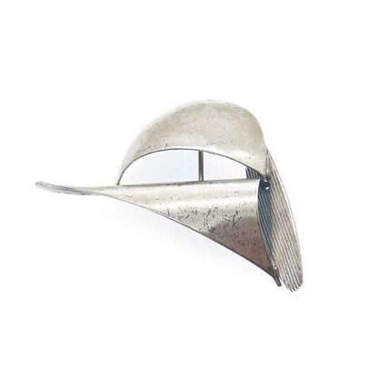 BEAU 925 Sterling Silver Antique Art Deco Sailboat Pin Brooch