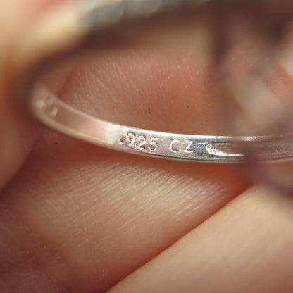 925 Sterling Silver J. Esposito White & Pink C Z Ring Size 6.25