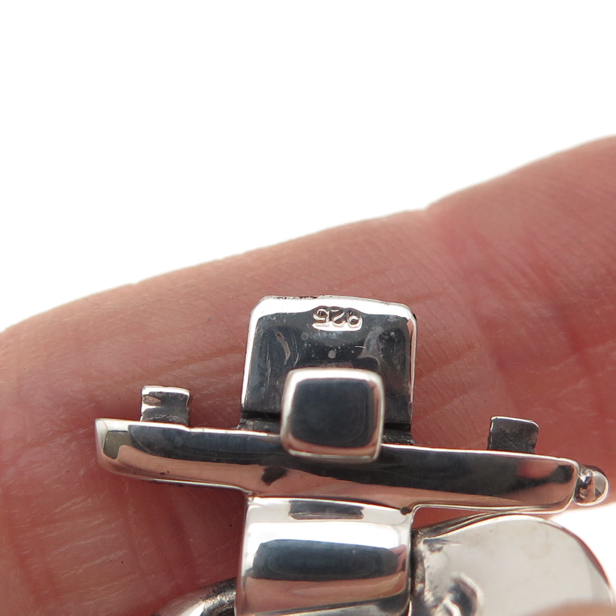 CNA Pranda 925 Sterling Silver Vintage Modernist Letter Z Link Bracelet 7.25"
