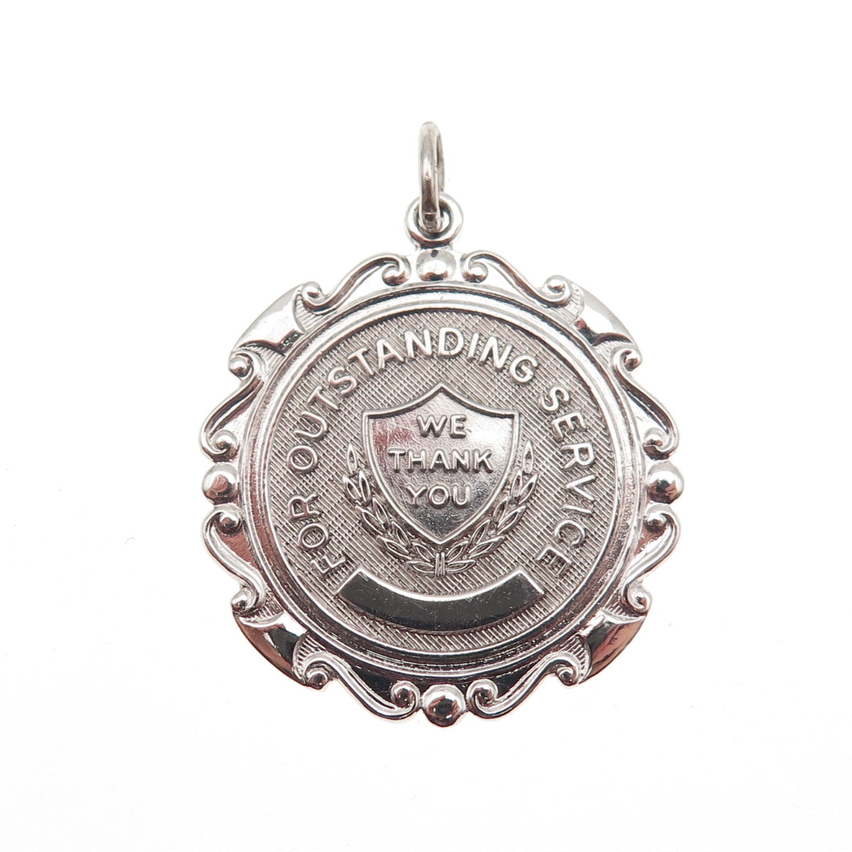 Griffith & Sons 925 Sterling Silver Vintage Outstanding Service Medal Pendant