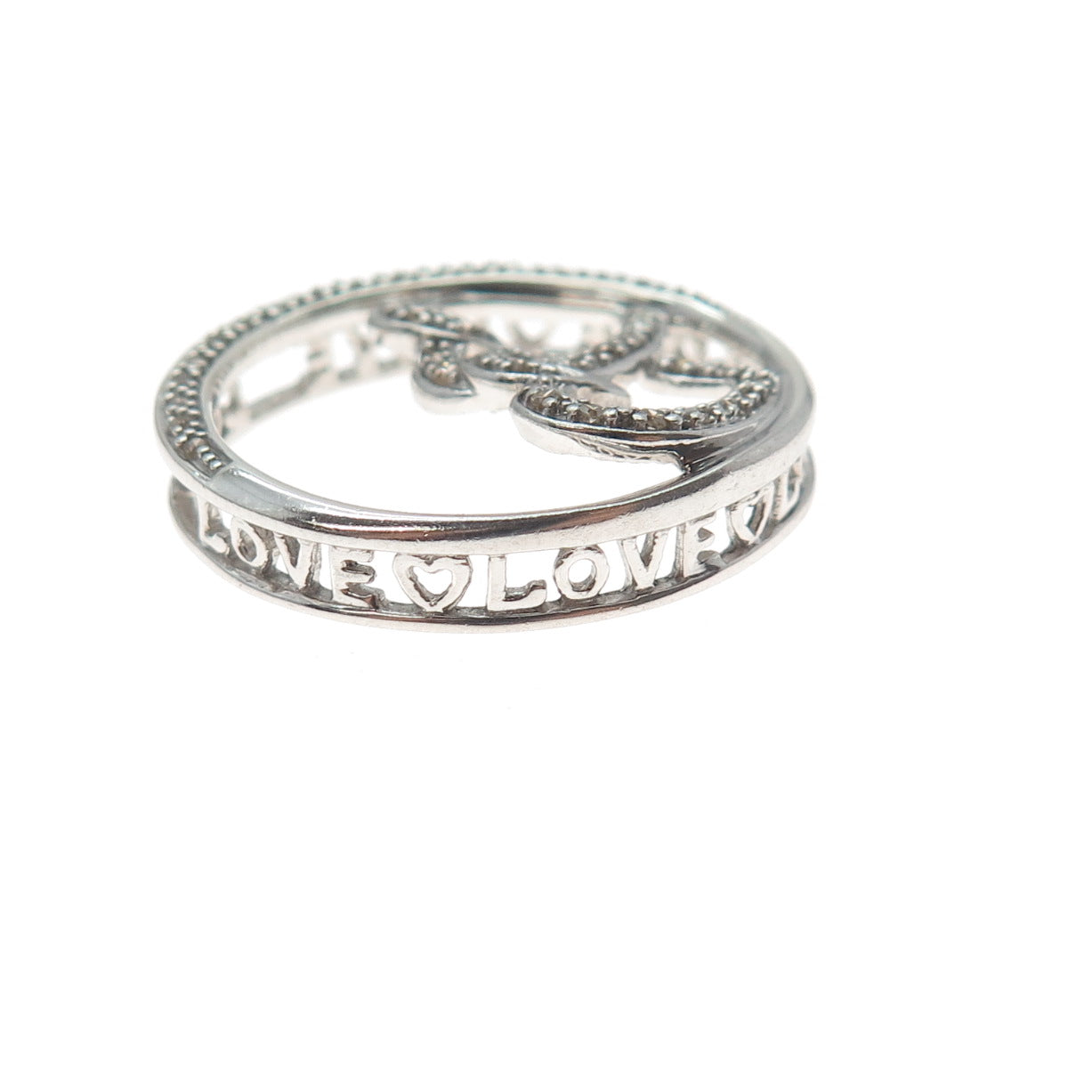 925 Sterling Silver Real Champagne Diamond Love Couple Heart Slide Pendant