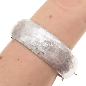 ORB Otto Robert Bade 925 Sterling Antique Art Deco Brushed Bangle Bracelet 7.5"