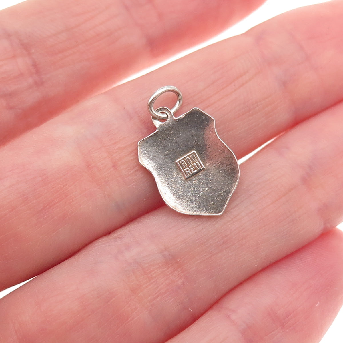 Fritz Reu & Co. 800 Silver Vintage Enamel Frankfurt am Main Mini Charm Pendant