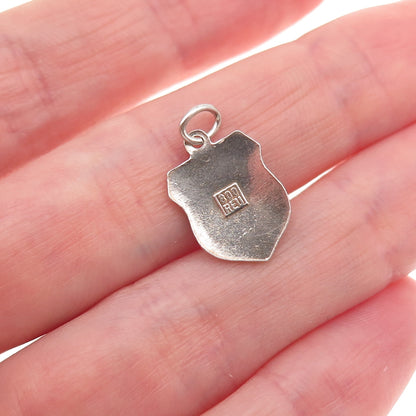 Fritz Reu & Co. 800 Silver Vintage Enamel Frankfurt am Main Mini Charm Pendant