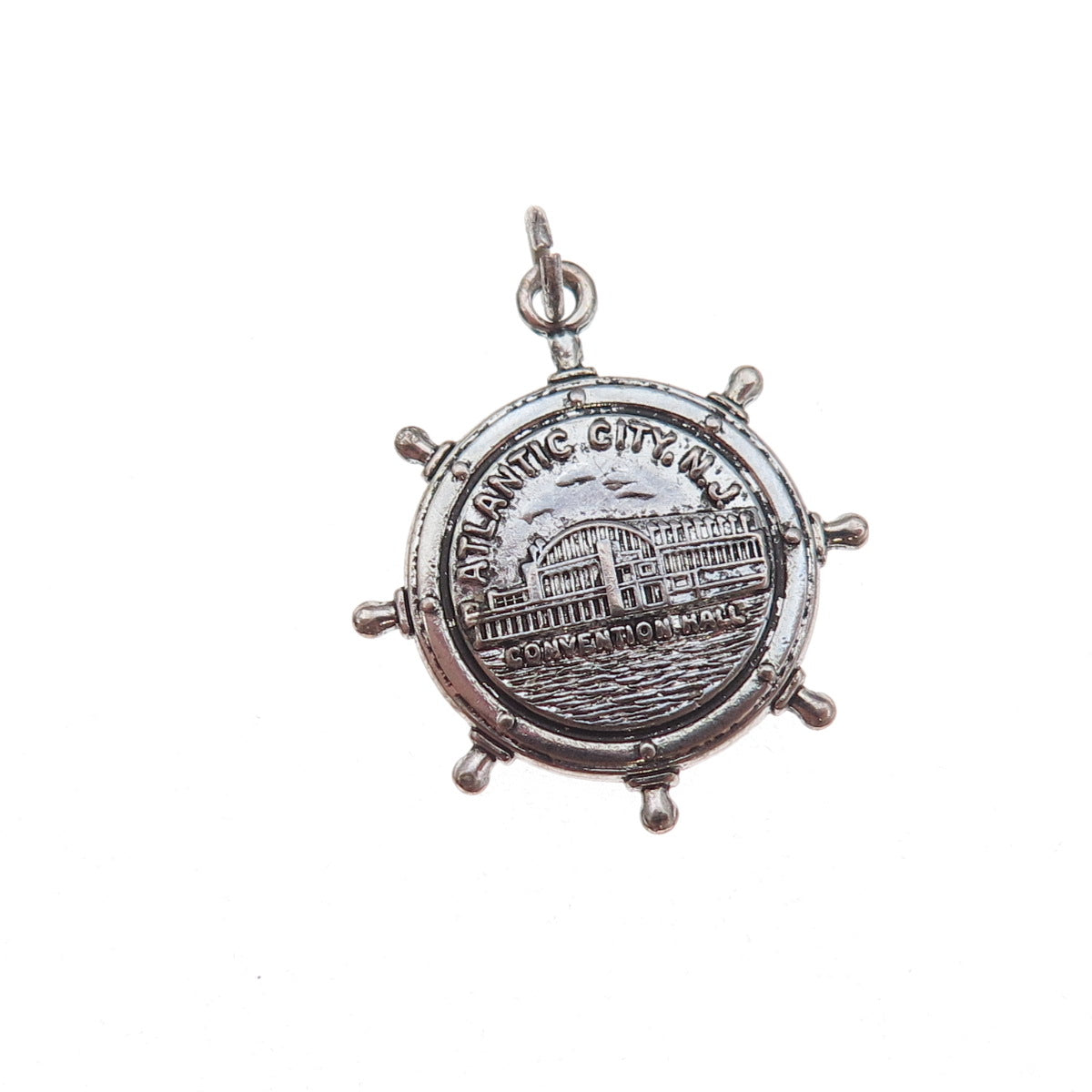 French & Franklin Sterling Silver Antique Atlantic City Convention Hall Pendant