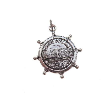 French & Franklin Sterling Silver Antique Atlantic City Convention Hall Pendant
