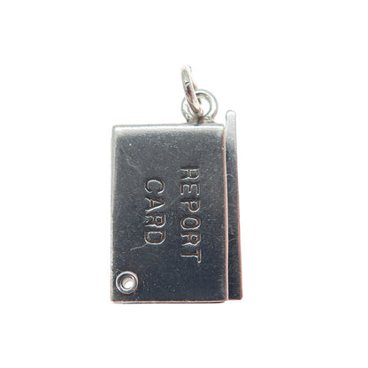 925 Sterling Silver Antique Report Card You're Tops Minimalist Slide Pendant