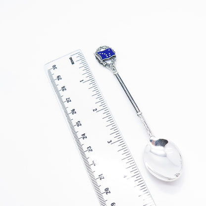 925 Sterling Silver Vintage Enamel Alaska Flag Spoon