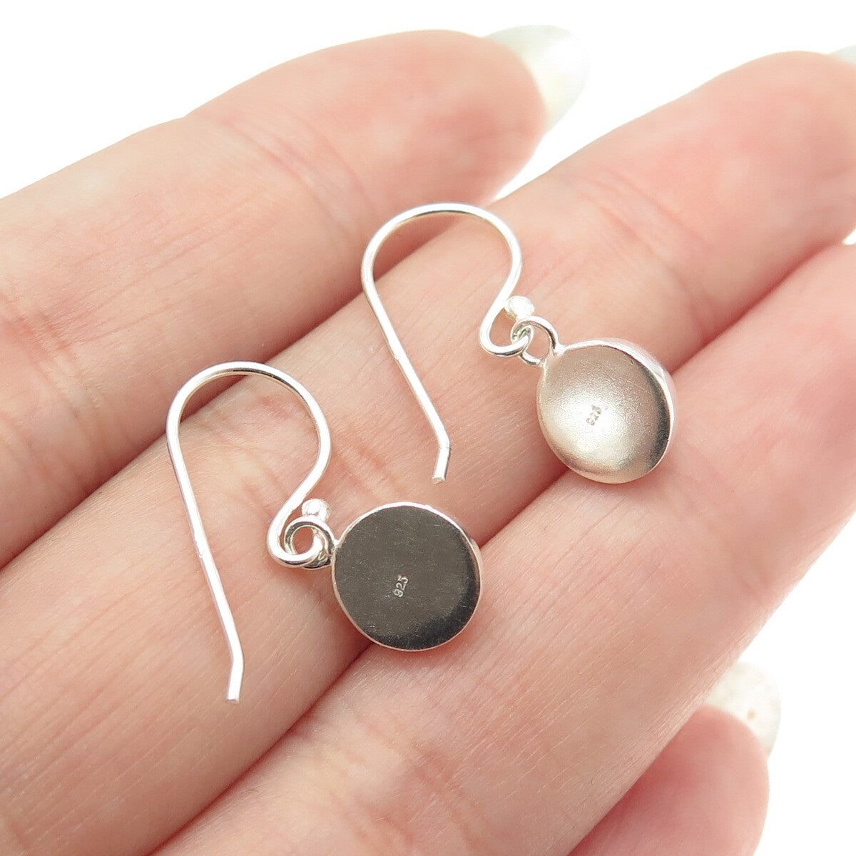 925 Sterling Silver Ball Dangling Hook Earrings