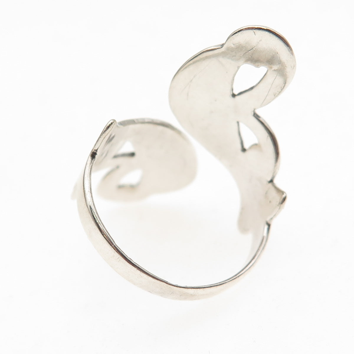925 Sterling Silver Vintage Mexico Pisces Zodiac Sign Adjustable Ring Size 8.75