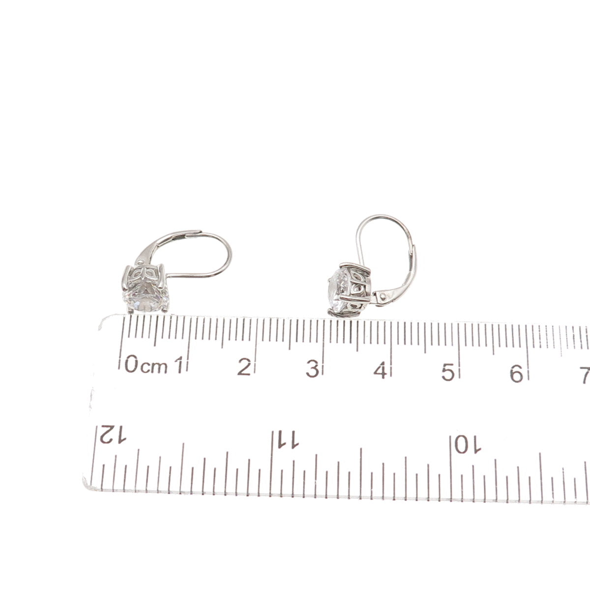 925 Sterling Silver Round-Cut C Z Earrings