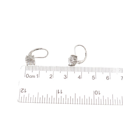 925 Sterling Silver Round-Cut C Z Earrings