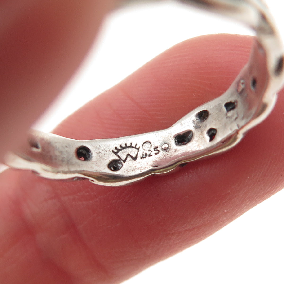 925 Sterling Silver Vintage Celtic Knot Braided Oxidized Band Ring Size 7.5