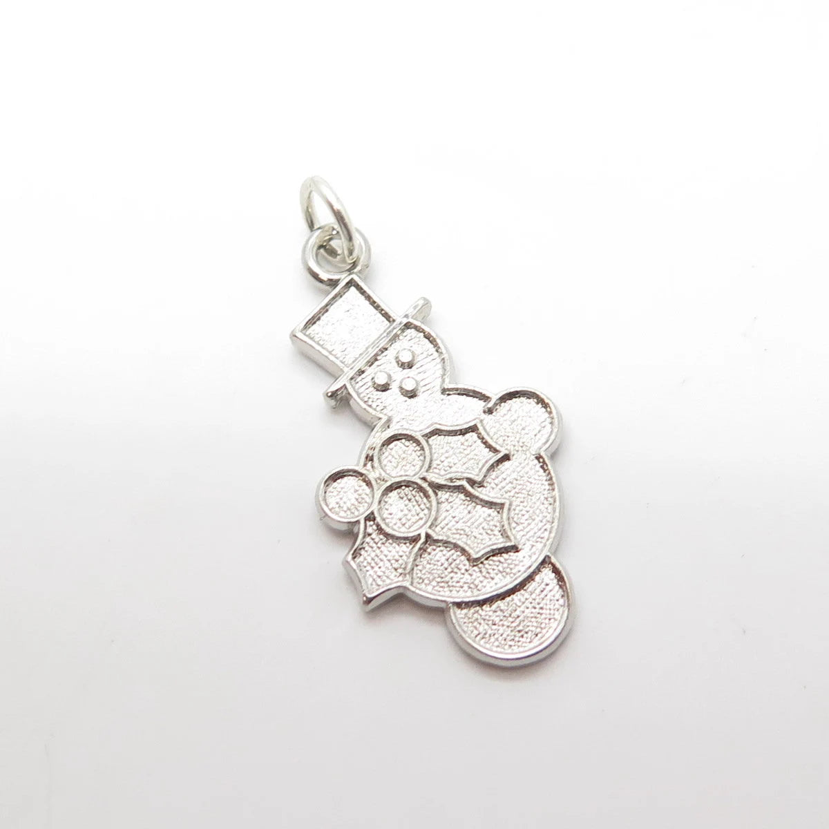 925 Sterling Silver Vintage Snowman Charm Pendant