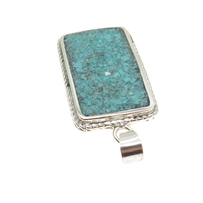 800 Silver Vintage Egypt Real Turquoise Inlay Pendant