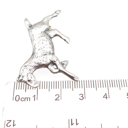 925 Sterling Silver Vintage Wild Horse Oxidized Pin Brooch