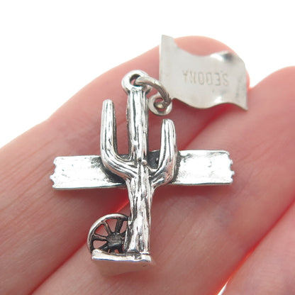 925 Sterling Silver Vintage Sedona Arizona Oxidized Charm Pendant