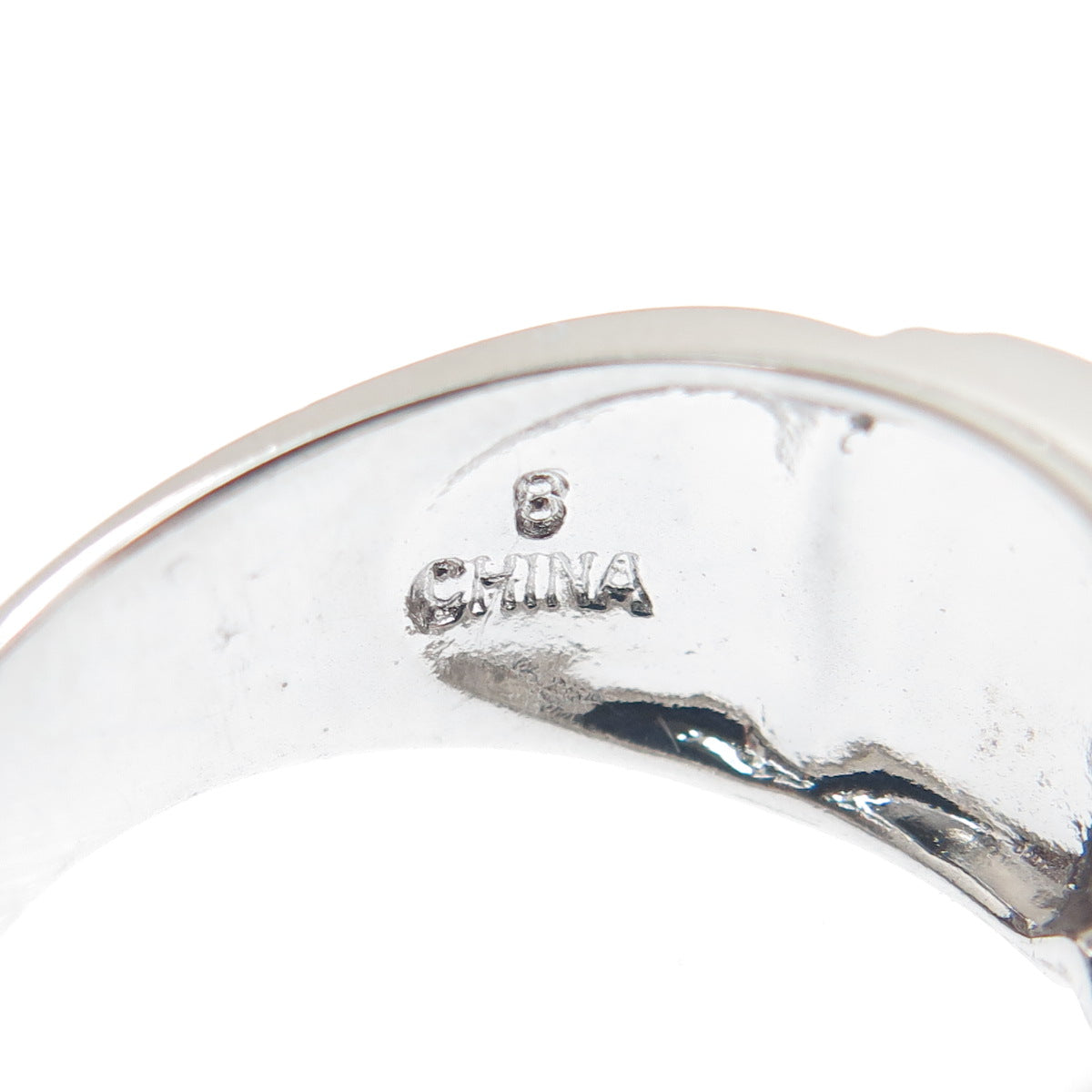 925 Sterling Silver Real Diamond Accent Ornate Ring Size 8.25