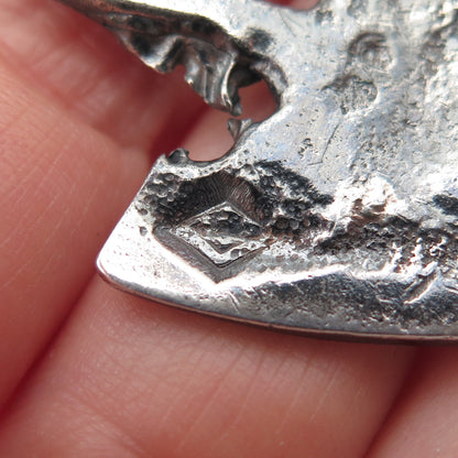 Joe Silvers Old Pawn 925 Sterling Vintage Thunderbird Tribal Oxidized Pendant