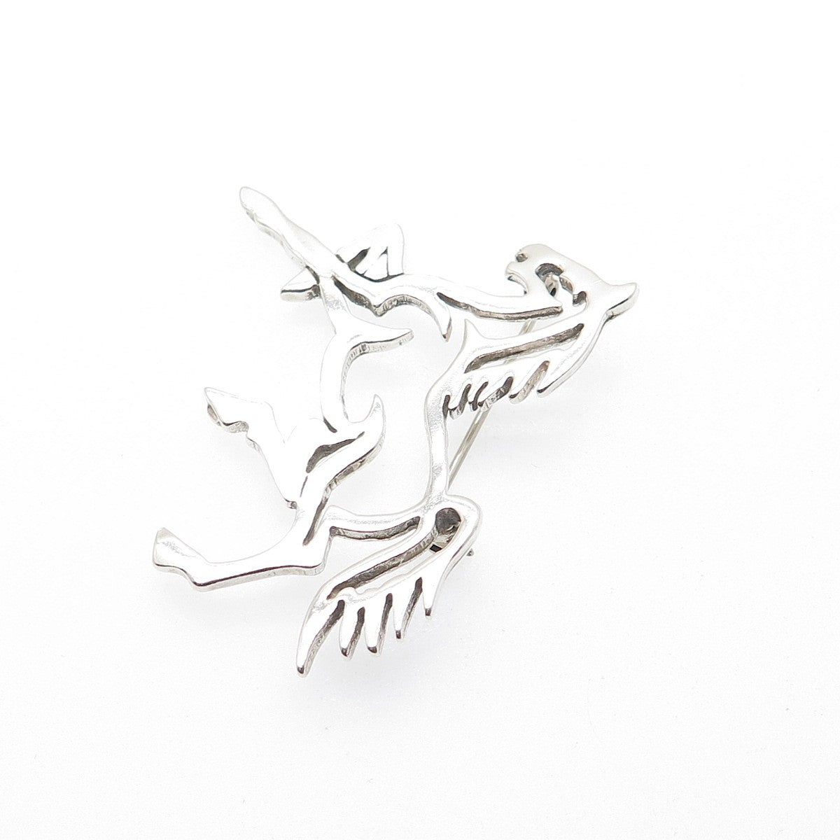 GLENN & IRENE SANDOVAL NAVAJO Old Pawn 925 Sterling Silver Vintage Horse Brooch