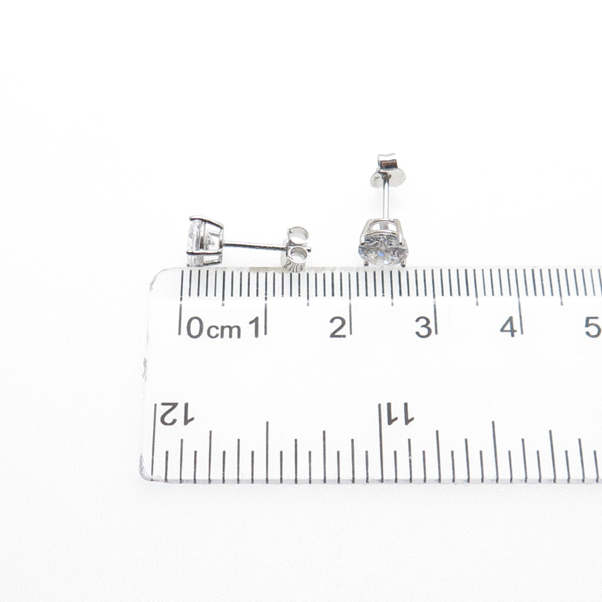 DBJ DEE BERKLE 925 Sterling Silver Round-Cut C Z Stud Earrings