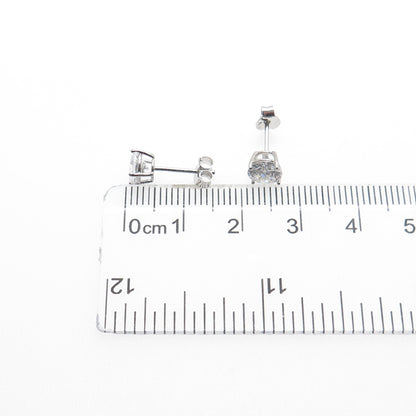 DBJ DEE BERKLE 925 Sterling Silver Round-Cut C Z Stud Earrings