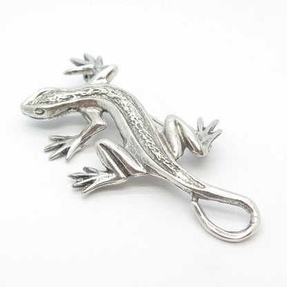 925 Sterling Silver Vintage Handmade Lizard Pin Brooch