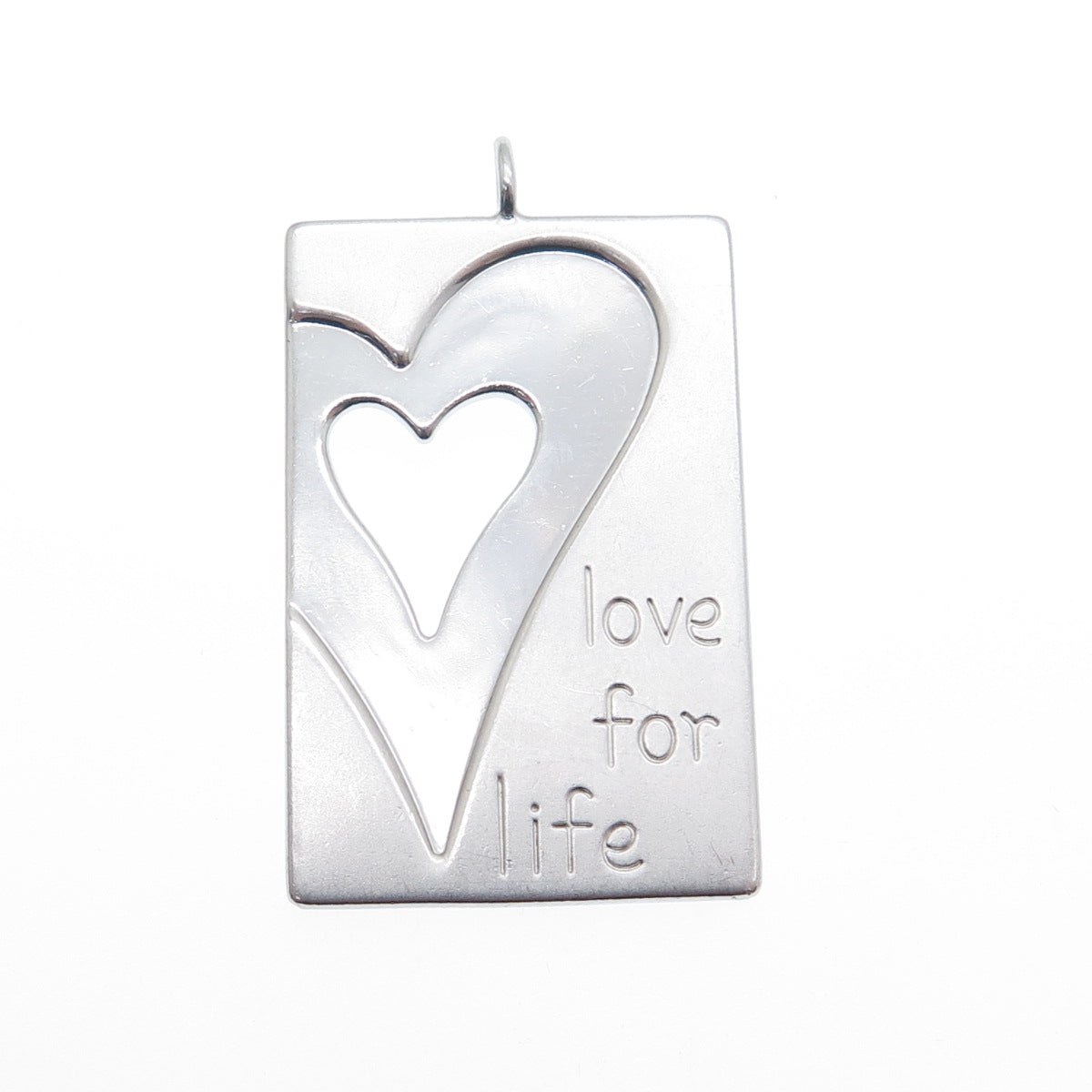 ROSS SIMONS 925 Sterling Silver Vintage Love For Life Heart Charm Pendant