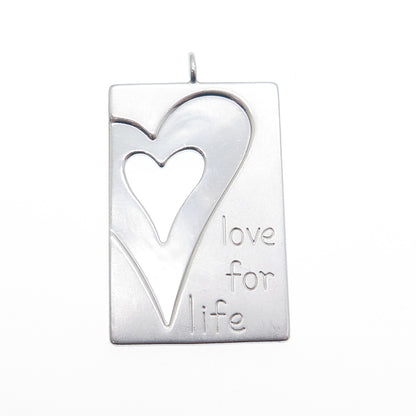 ROSS SIMONS 925 Sterling Silver Vintage Love For Life Heart Charm Pendant