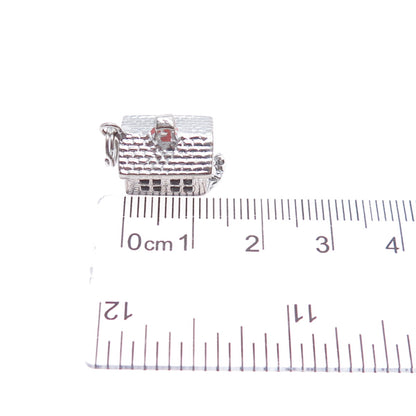 FELCHCRAFT 925 Sterling Silver Vintage Enamel School Minimalist 3D Pendant