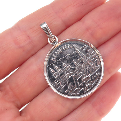 835 Silver Vintage 1949-1978 Allgauer Festwoche Kempten Germany Charm Pendant