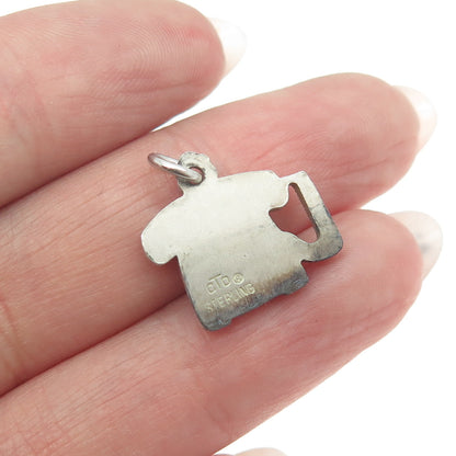 925 Sterling Silver Vintage CTO Retro Phone Minimalist Charm Pendant