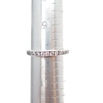 925 Sterling Silver Round-Cut C Z All Around Engagement Ring Size 10