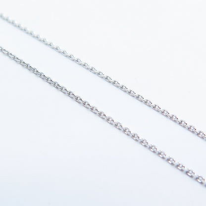 925 Sterling Silver SUN Real White Diamond Rolo Chain Necklace 16"