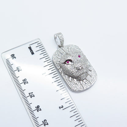 925 Sterling Silver Lab-Created Ruby & C Z Wile Animal Pendant