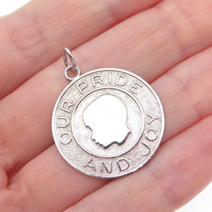 925 Sterling Silver Vintage Our Pride & Joy Boy Charm Pendant