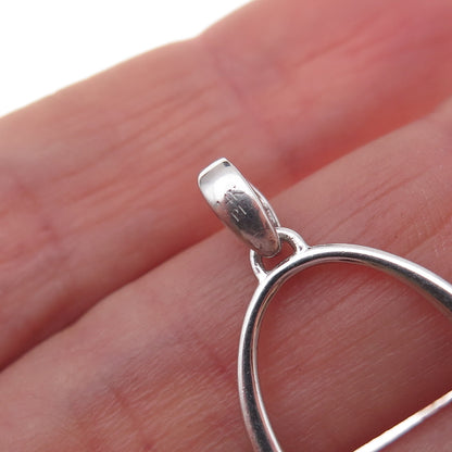 925 Sterling Silver 14K Gold Vintage Modernist Floral Leaf Charm Pendant
