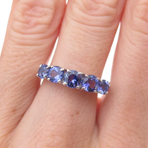 Chuck Clemency 925 Sterling Silver Real Round-Cut Tanzanite Ring Size 8.25