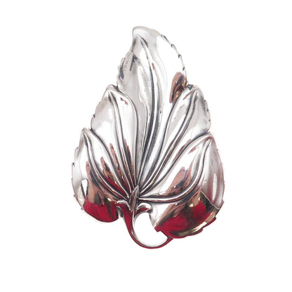Danecraft 925 Sterling Silver Vintage Floral Leaf Oxidized Pin Brooch