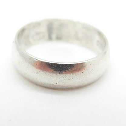 J.D. SCHLANG CO. 925 Sterling Silver Vintage Classic Wedding Band Ring Size 6