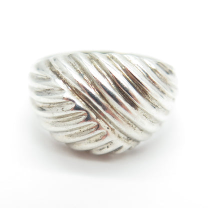 J. ESPOSITO 925 Sterling Silver Vintage Ribbed Ring Size 6.25
