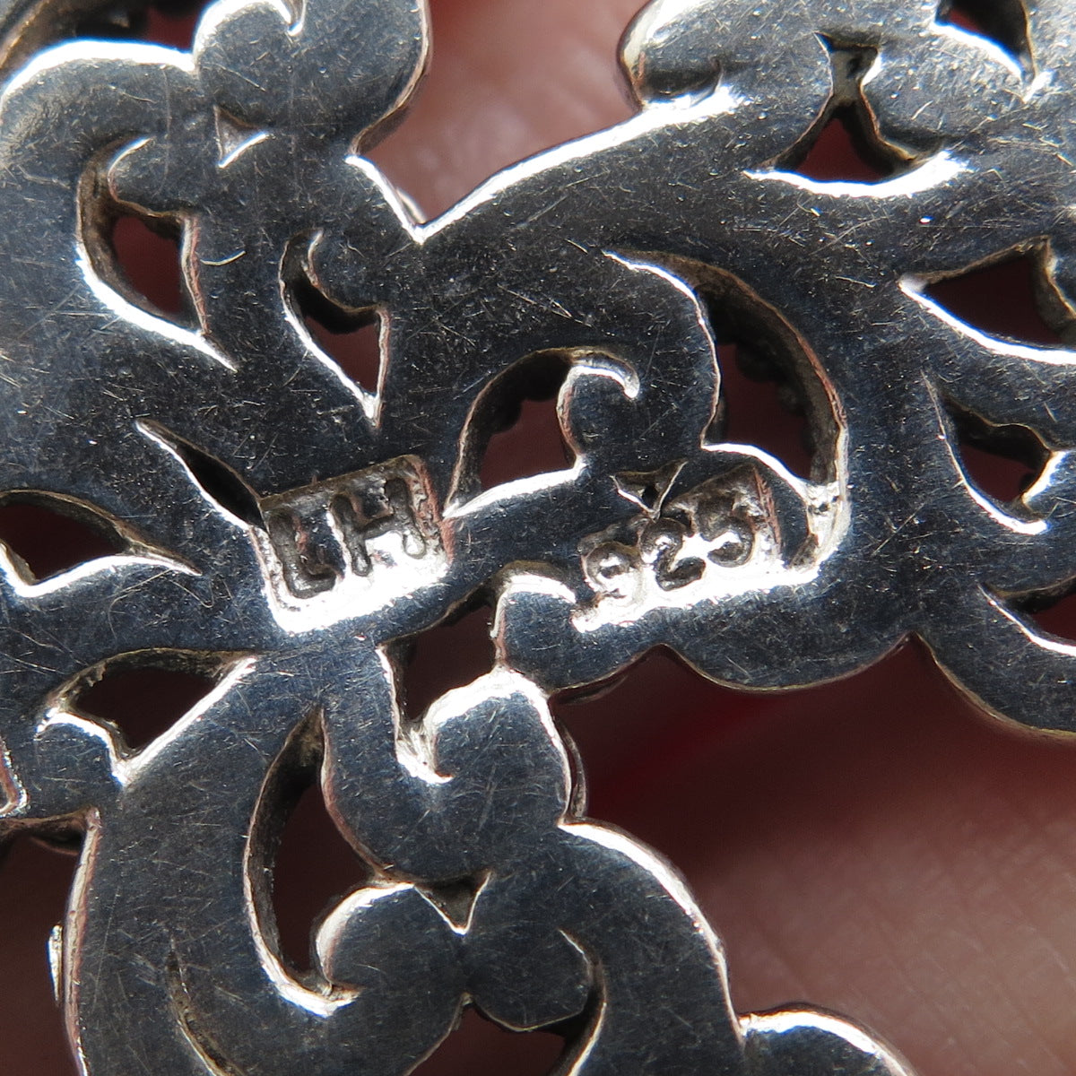 LOIS HILL Sterling Silver Vintage Granulated Cross Spiga Chain Necklace 16-18"