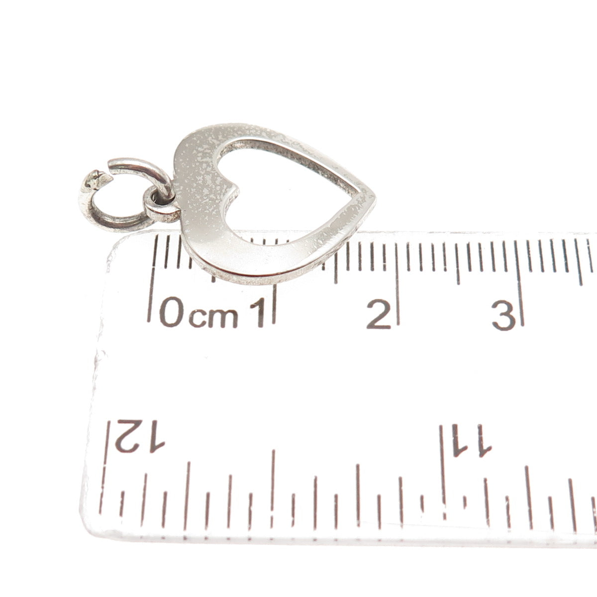 925 Sterling Silver Vintage Italy Open Heart Mini Charm Pendant